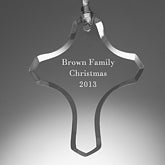 Personalized Christmas Ornament - Glass Cross - 4534