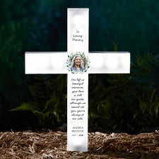 Serene Memorial Photo Personalized Solar Outdoor Garden Stake - 45343