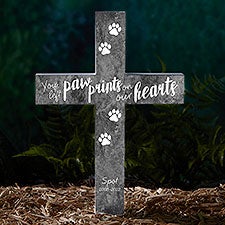 Paw Prints On My Heart Personalized Solar Outdoor Garden Stake - 45347