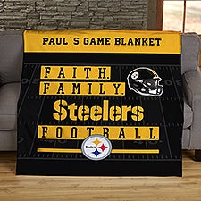 NFL Faith & Family Pittsburgh Steelers Personalized Blanket - 45372