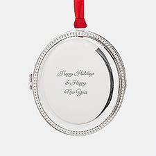 Engraved Silver Beaded Oval Locket Ornament   - 45399