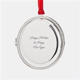 Engraved Silver Beaded Oval Locket Ornament   - 45399