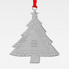 Engraved Silver Tree Scroll Ornament - 45408