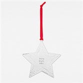Engraved Silver Star Metal Ornament  - 45409