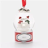 2023 Kissing Polar Bears Snow Globe Engraved Ornament   - 45474