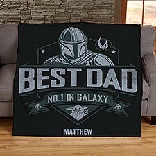 Mandalorian Best Dad Personalized Star Wars Fleece Blanket - 45507D