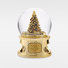 Engraved Large Golden Musical Tree Snow Globe     - 45530