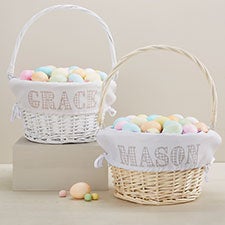 Easter Gingham Name Personalized Easter Basket - 45536