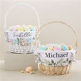 Floral Bunny Personalized Easter Basket  - 45537