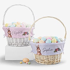 Easter Girl Bunny Personalized Easter Basket - 45540