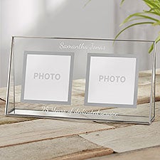 Personalized Logo Double Photo Glass Frame  - 45550