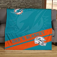 NFL Corner Logo Miami Dolphins Personalized Blankets - 45552