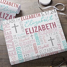 Religious Repeating Name Personalized Wrapping Paper - 45571