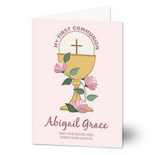First Communion Icons Personalized Greeting Card - 45572