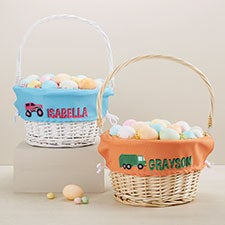 Construction  Monster Trucks Personalized Easter Basket - 45580