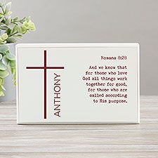 Religious Verse  Cross Personalized Shelf Block  - 45609
