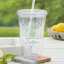 Girls Trip Personalized 17 oz. Acrylic Insulated Tumbler - 45612