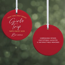 Girls Trips Personalized Christmas Ornament  - 45625