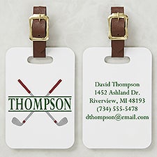 Crossed Clubs Personalized Bag Tag - 45640