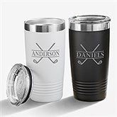 Crossed Clubs Personalized Vacuum Insulated Stainless Steel Tumblers - 45646