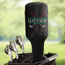 Crossed Clubs Personalized Golf Club Cover  - 45680