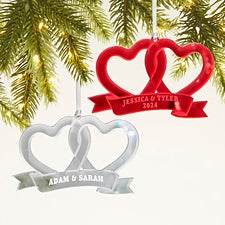 Connected Hearts Personalized Acrylic Ornament  - 45712