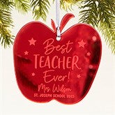 Best Teacher Personalized Apple Christmas Ornament  - 45719