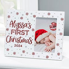 Candy Cane Babys 1st Christmas Personalized Off-Set Picture Frame - 45766