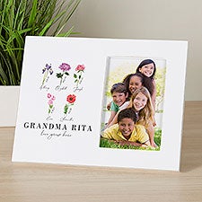 Birth Month Flower Personalized Offset Picture Frame - 45782