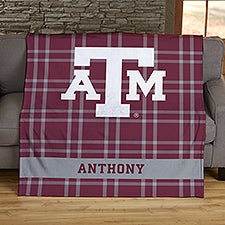 NCAA Plaid Texas A&M Aggies Personalized Blankets - 45829