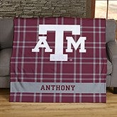NCAA Plaid Texas AM Aggies Personalized Blankets - 45829
