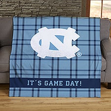 NCAA Plaid UNC Tarheels Personalized Blankets - 45832
