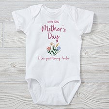 Floral First Mothers Day Personalized Baby Clothing - 45847