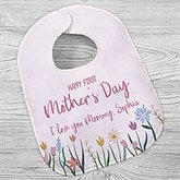 Floral First Mothers Day Personalized Baby Bib  - 45848