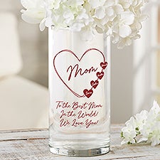 A Mothers Heart Personalized Cylinder Glass Flower Vase - 45856