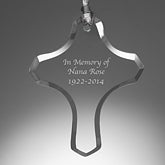 Personalized Memorial Glass Cross Ornament - 4586