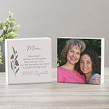 Floral Message for Mom Personalized Single Shelf Block Decoration - 45901