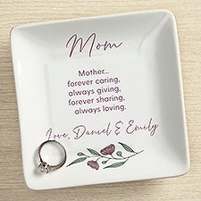 Floral Message for Mom Personalized Ring Dish - 45903