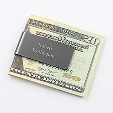 Engraved Gunmetal Money Clip   ,Engraved Gunmetal Money Clip    - 45921