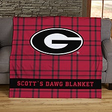 NCAA Plaid Georgia Bulldogs Personalized Blankets - 45955