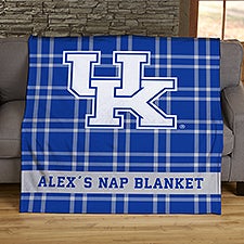 NCAA Plaid Kentucky Wildcats Personalized Blankets - 45956