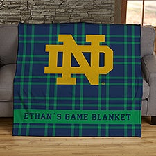 NCAA Plaid Notre Dame Fighting Irish Personalized Blankets  - 45957