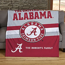 NCAA Stripe Alabama Crimson Tide Personalized Blankets - 45960