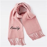 Embroidered Soft Fringe Scarf in Solid Blush - 45977