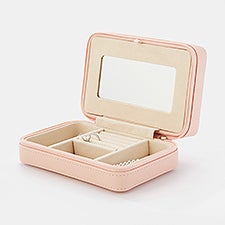 Engraved Rectangle Jewelry Box and Travel Case in Pink - 45981