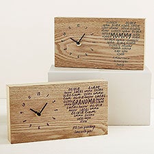Grateful Heart Personalized Wooden Clock  - 46006