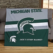 NCAA Stripe Michigan State Spartans Personalized Blankets - 46009