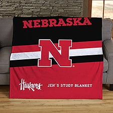 NCAA Stripe Nebraska Cornhuskers Personalized Blankets - 46020