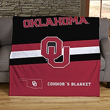 NCAA Stripe Oklahoma Sooners Personalized Blankets - 46021