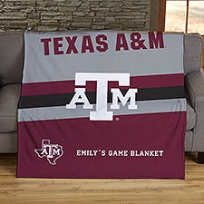 NCAA Stripe Texas AM Aggies Personalized Blankets - 46023